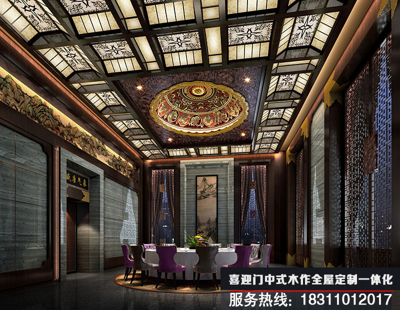 低調奢華的新中式酒店VIP包間設計效果圖