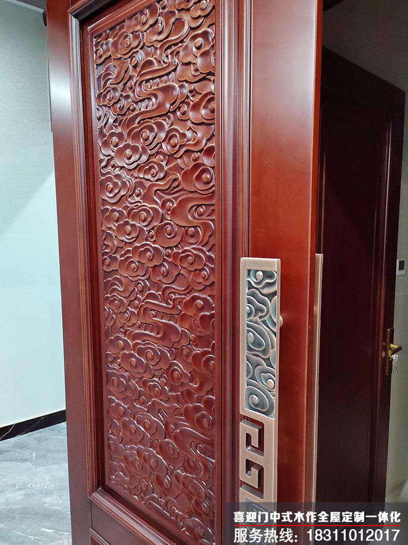中式木門心雕花細節(jié)展示